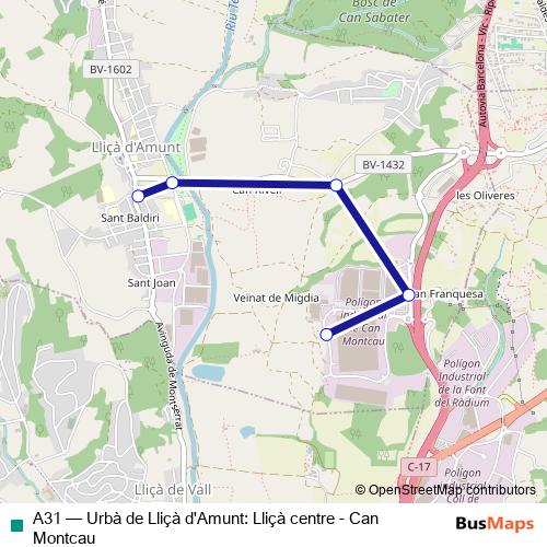 A31 bus Line Map