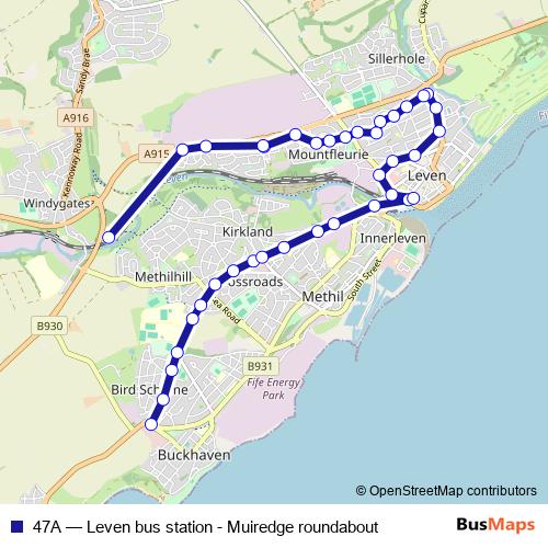 47A bus Line Map