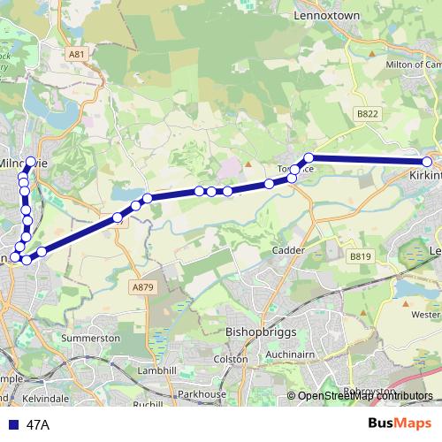 47A bus Line Map