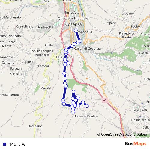 140 D A bus Line Map