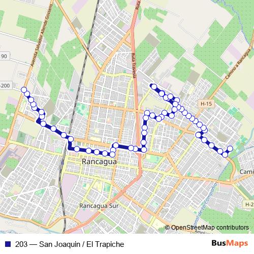 203 bus Line Map