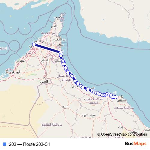 203 bus Line Map