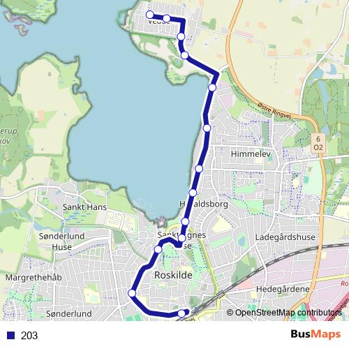 203 bus Line Map
