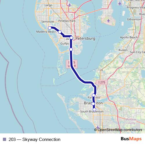 203 bus Line Map
