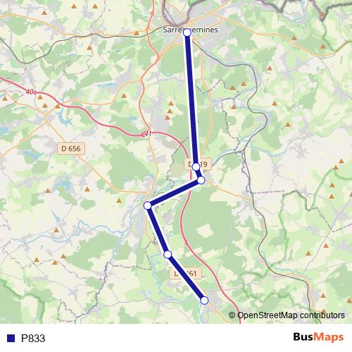 P833 bus Line Map