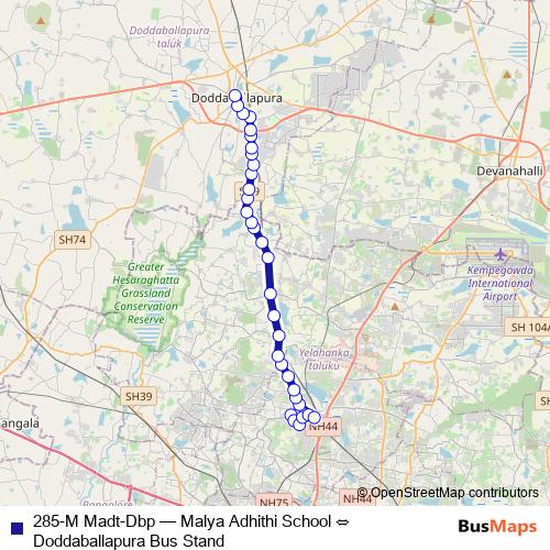 285-M Madt-Dbp bus Line Map