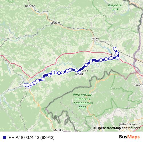 PR A18 0074 13 (62943) bus Line Map
