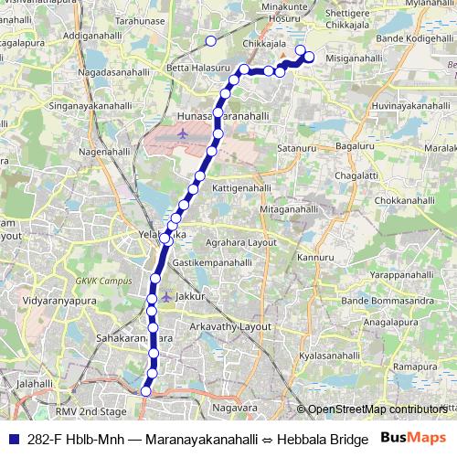 282-F Hblb-Mnh bus Line Map