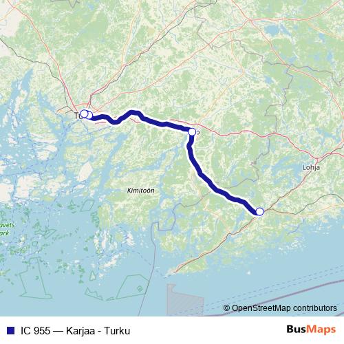 IC 955 rail Line Map