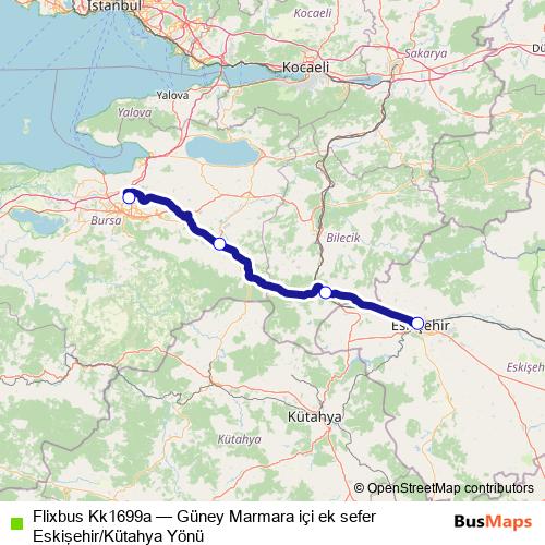 Flixbus Kk1699a bus Line Map