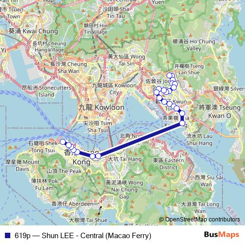 619p bus Line Map