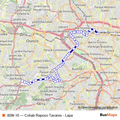 809t-10 bus Line Map