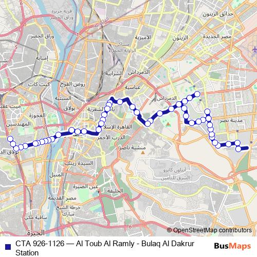 CTA 926-1126 bus Line Map