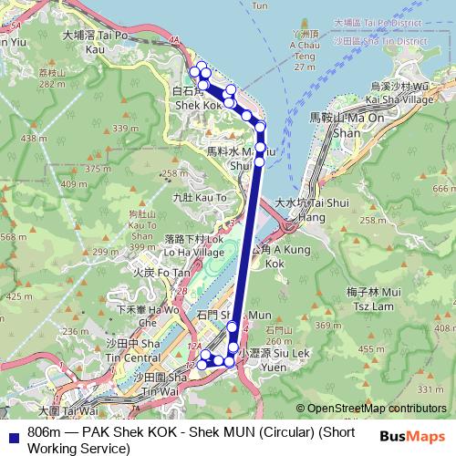806m bus Line Map