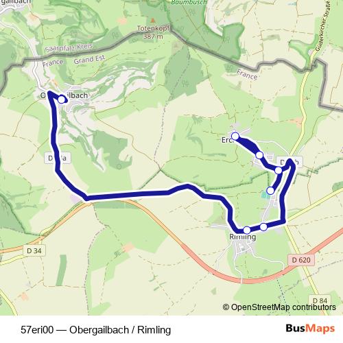 57eri00 bus Line Map