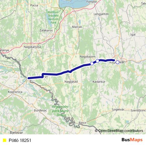Pótló 18251 bus Line Map
