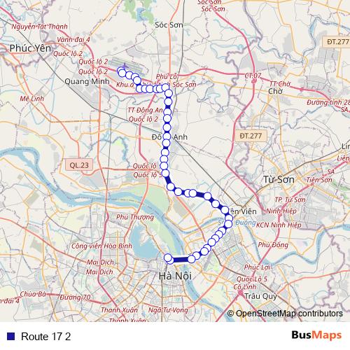 Route 17 2 bus Line Map