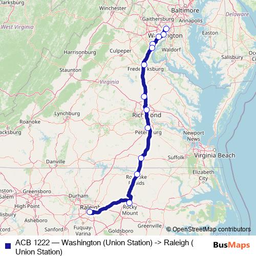 ACB 1222 bus Line Map