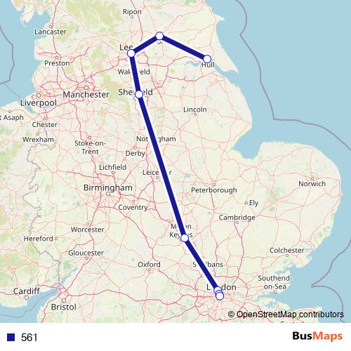 561 bus Line Map