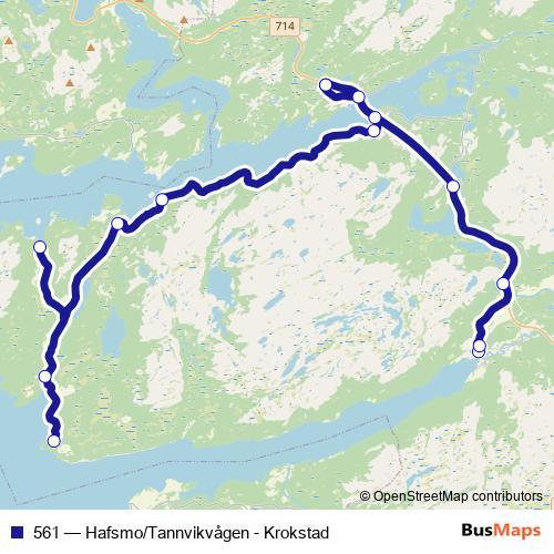 561 bus Line Map
