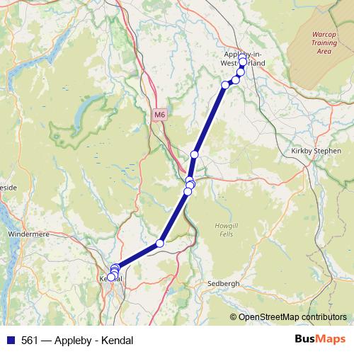 561 bus Line Map