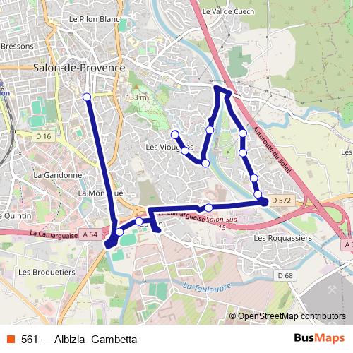 561 bus Line Map