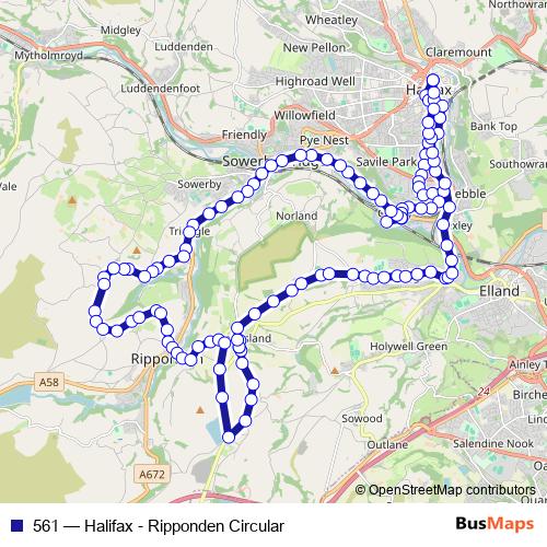 561 bus Line Map