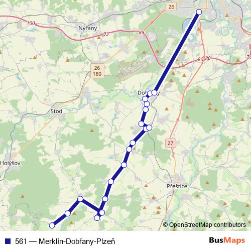 561 bus Line Map