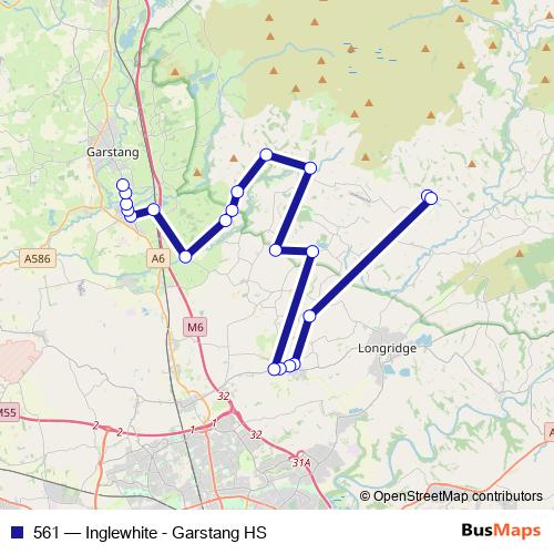 561 bus Line Map