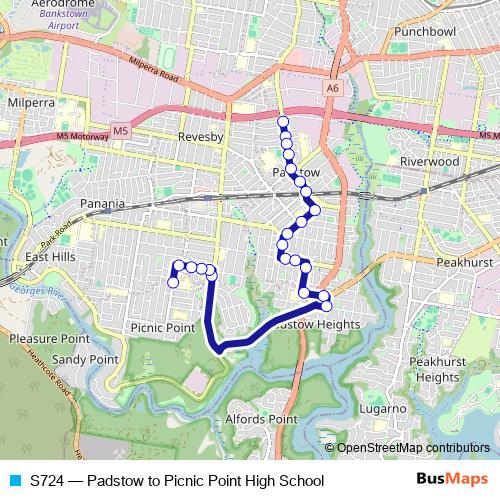 S724 bus Line Map