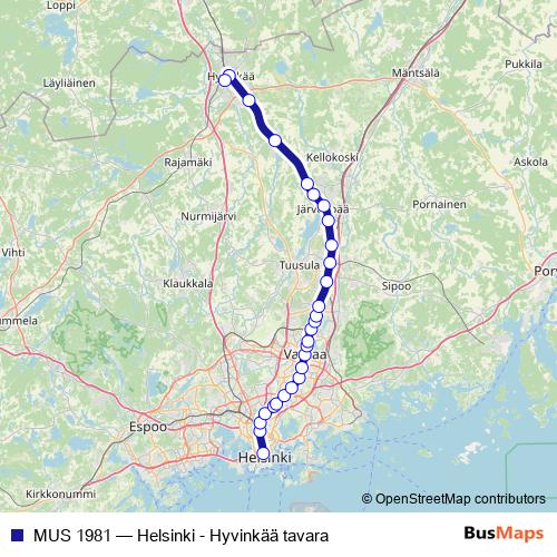 MUS 1981 rail Line Map