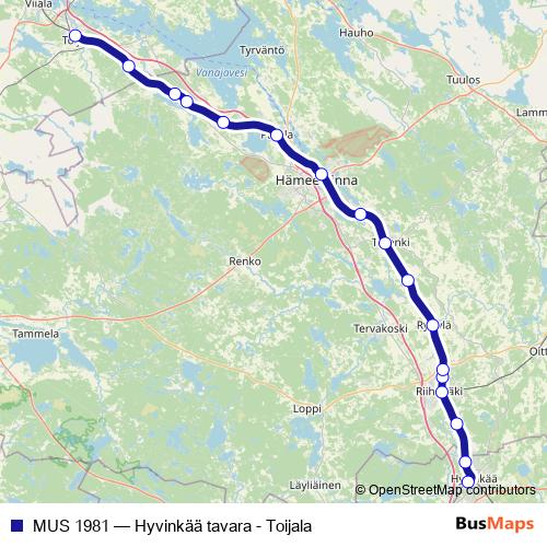 MUS 1981 rail Line Map