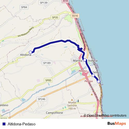 Altidona-Pedaso bus Line Map