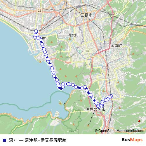 沼71 bus Line Map