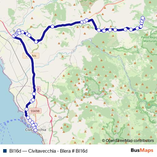 Bl16d bus Line Map