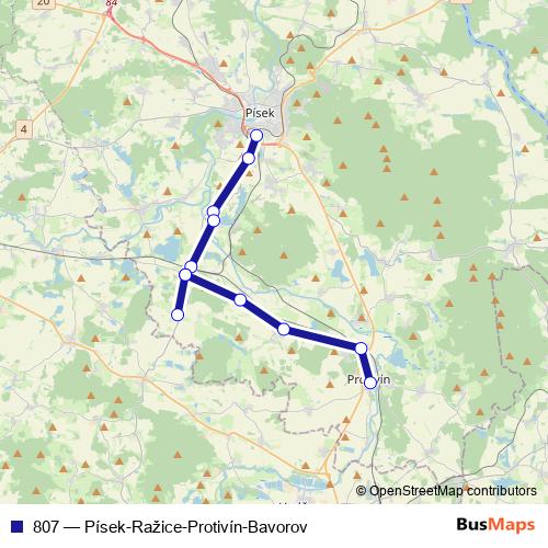 807 bus Line Map