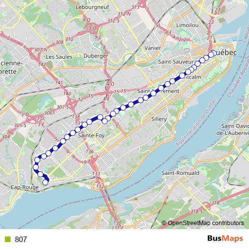 807 bus Line Map