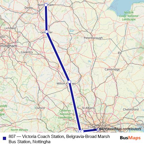 807 bus Line Map