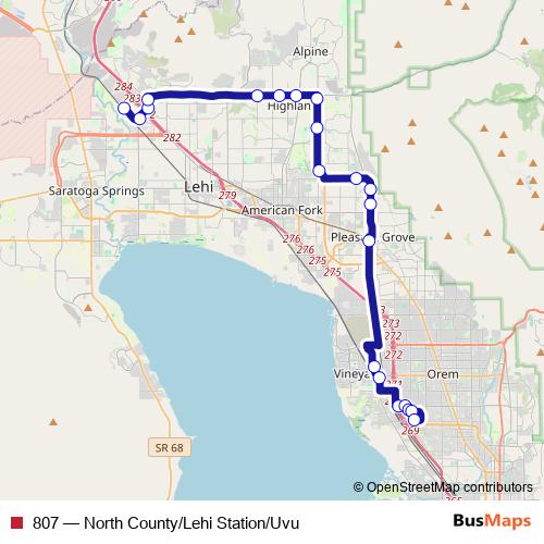807 bus Line Map