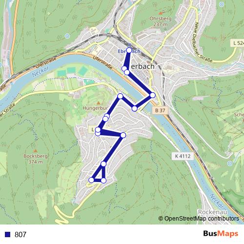807 bus Line Map