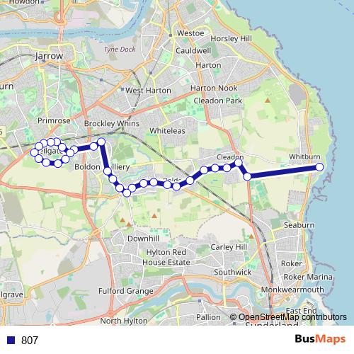 807 bus Line Map