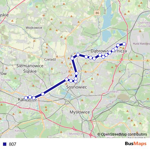 807 bus Line Map