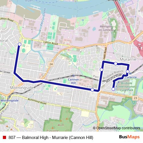 807 bus Line Map