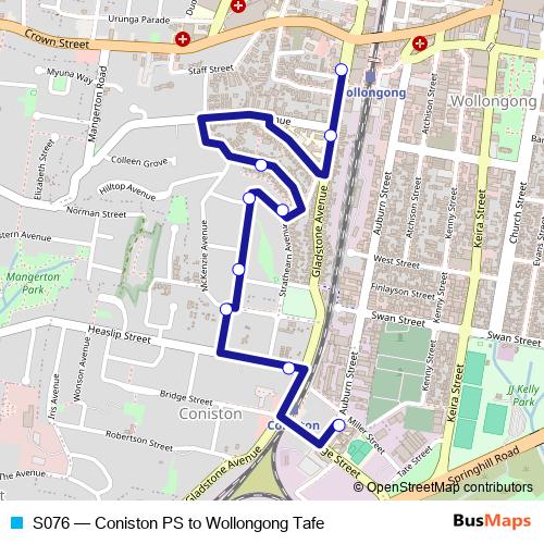 S076 bus Line Map