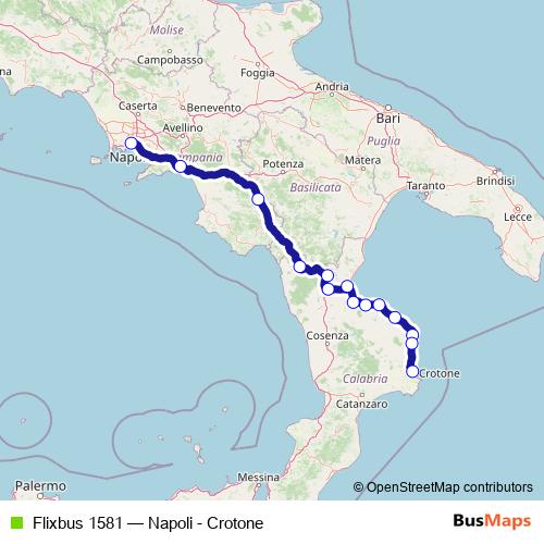 Flixbus 1581 bus Line Map