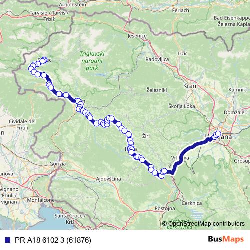 PR A18 6102 3 (61876) bus Line Map