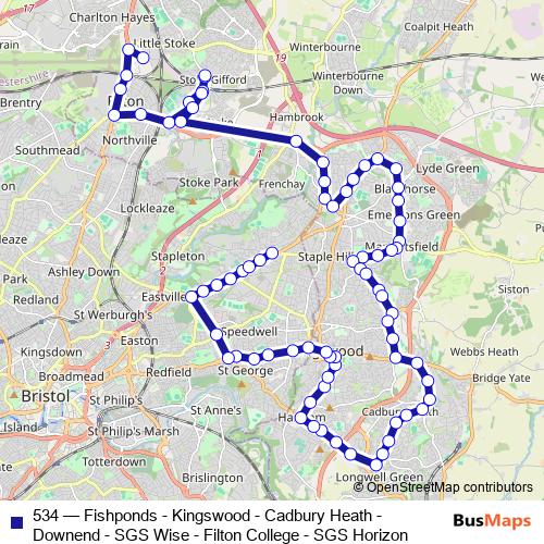 534 bus Line Map