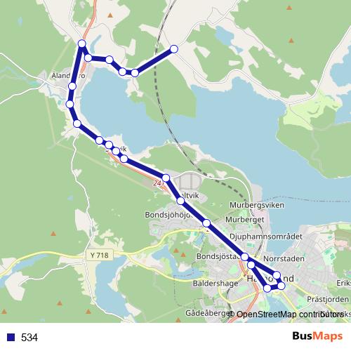 534 bus Line Map