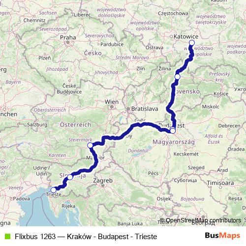 Flixbus 1263 bus Line Map