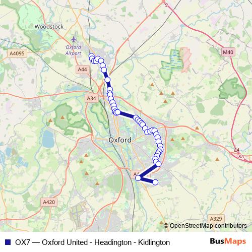 OX7 bus Line Map